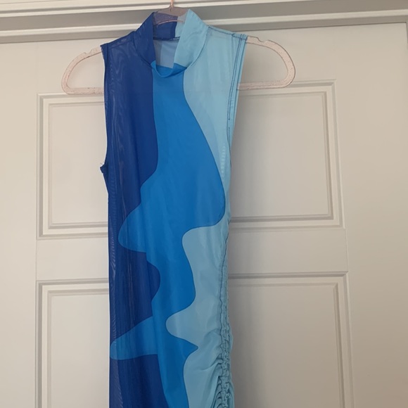 Blue mesh dress - Picture 3 of 6